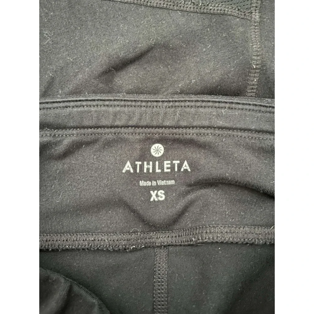 Athleta Women Extra Small XS Black Leggins With Pockets & Zip Back Pocket